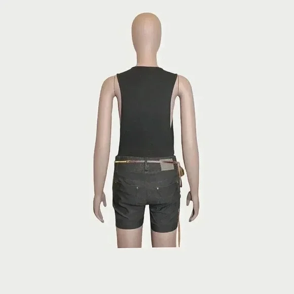 Zvoov Black Coated Cotton Shorts Size Small‎ Casual Formal Evening Fall Shorts